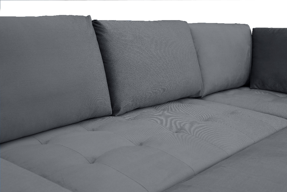Happy Home Ecksofa mit Stauraum und Bettfunktion mit Samtbezug HSP113-DGR anthrazit