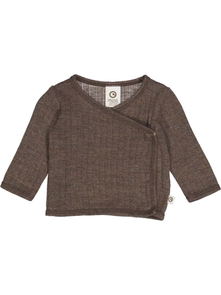 müsli Babystrickjacke aus Merinowolle in Walnutmelange günstig kaufen