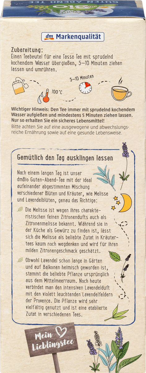 Kräutertee Guten Abend (20 Beutel), 30 g