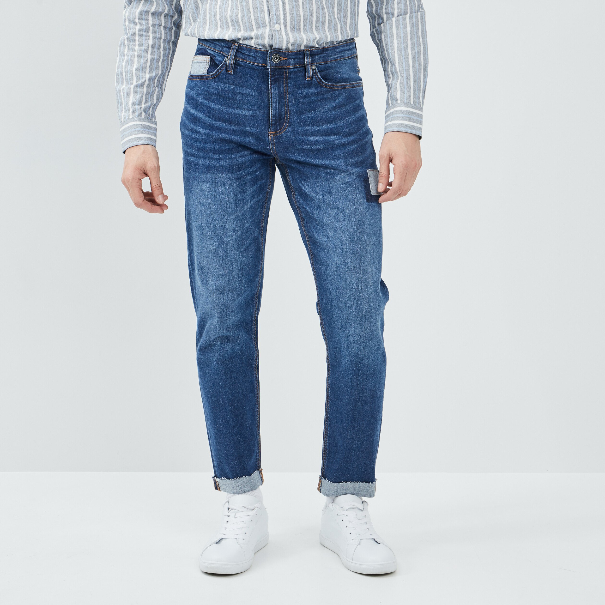 Jeans straight Creeks denim double stone homme | La Halle