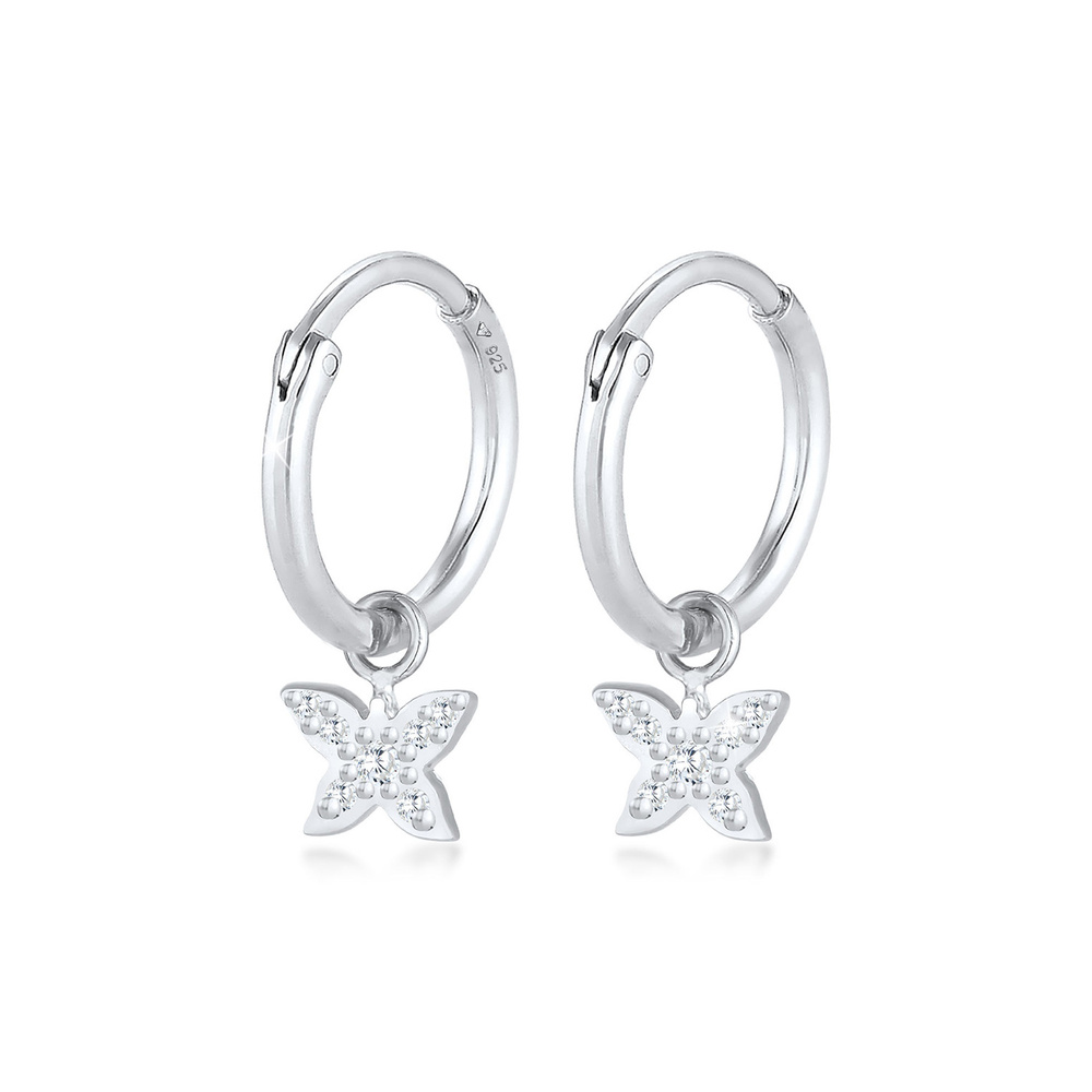 Elli Elli Boucles d'Oreilles Pendentif papillon créole tendance été avec cristaux de z Boucles d'oreilles