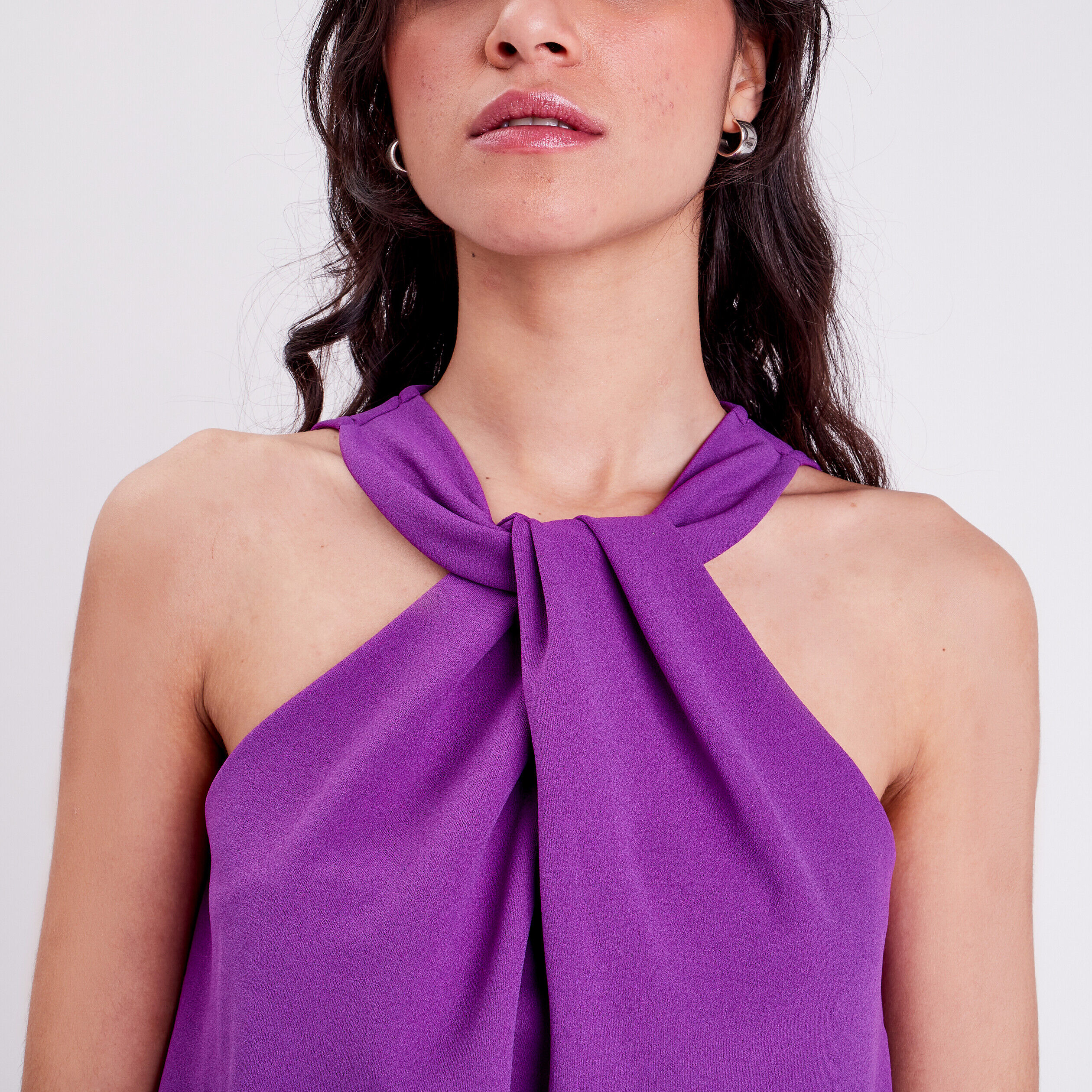 Débardeur col détail twisté violet foncé femme | Cache Cache