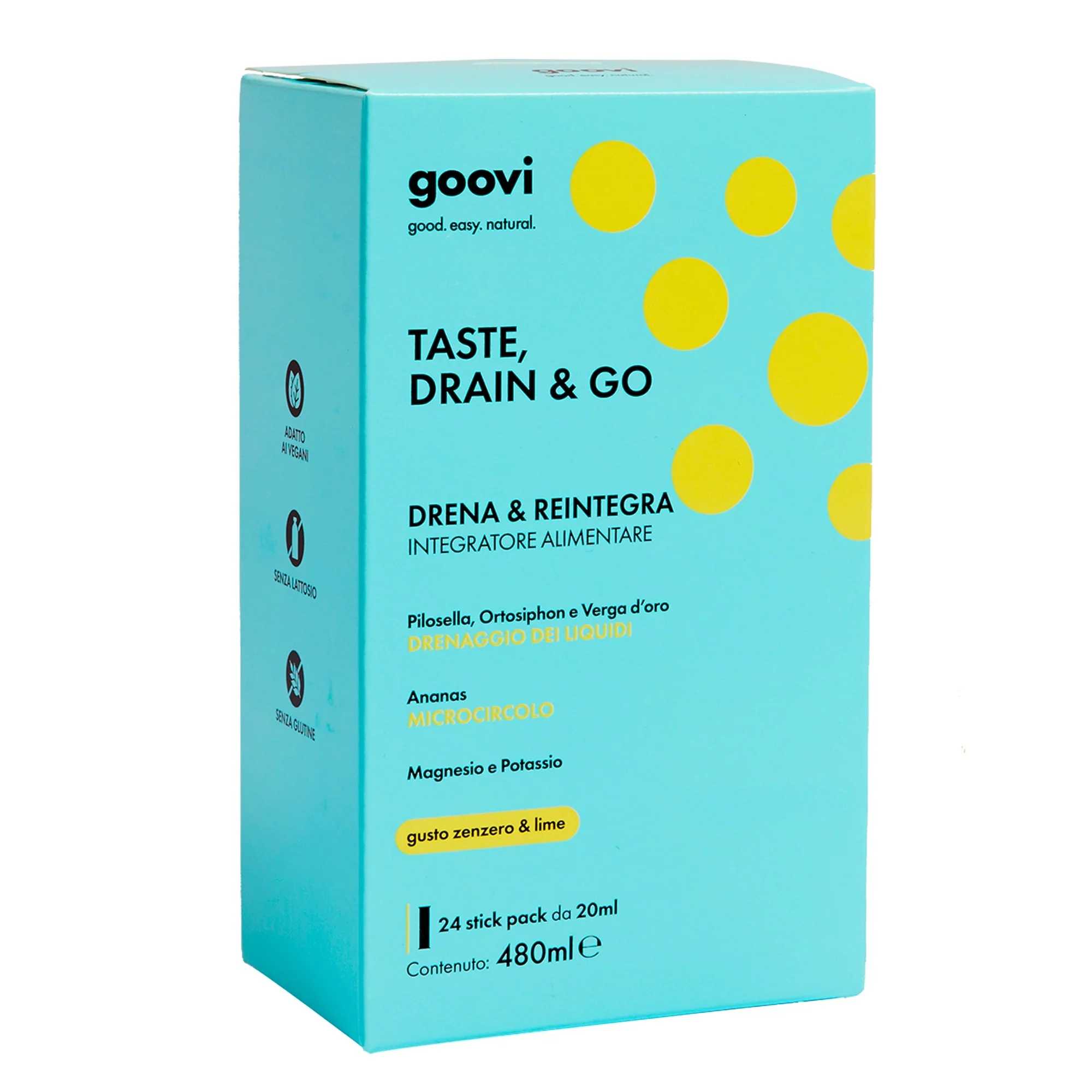 TASTE, DRAIN & GO Uztura bagātinātāji Drain and Replenish - Ingvers un laims - Drenāžas uztura bagātinātājs, asinsrites uztura bagātinātājs, vitamīnu un minerālvielu uztura bagātinātājs