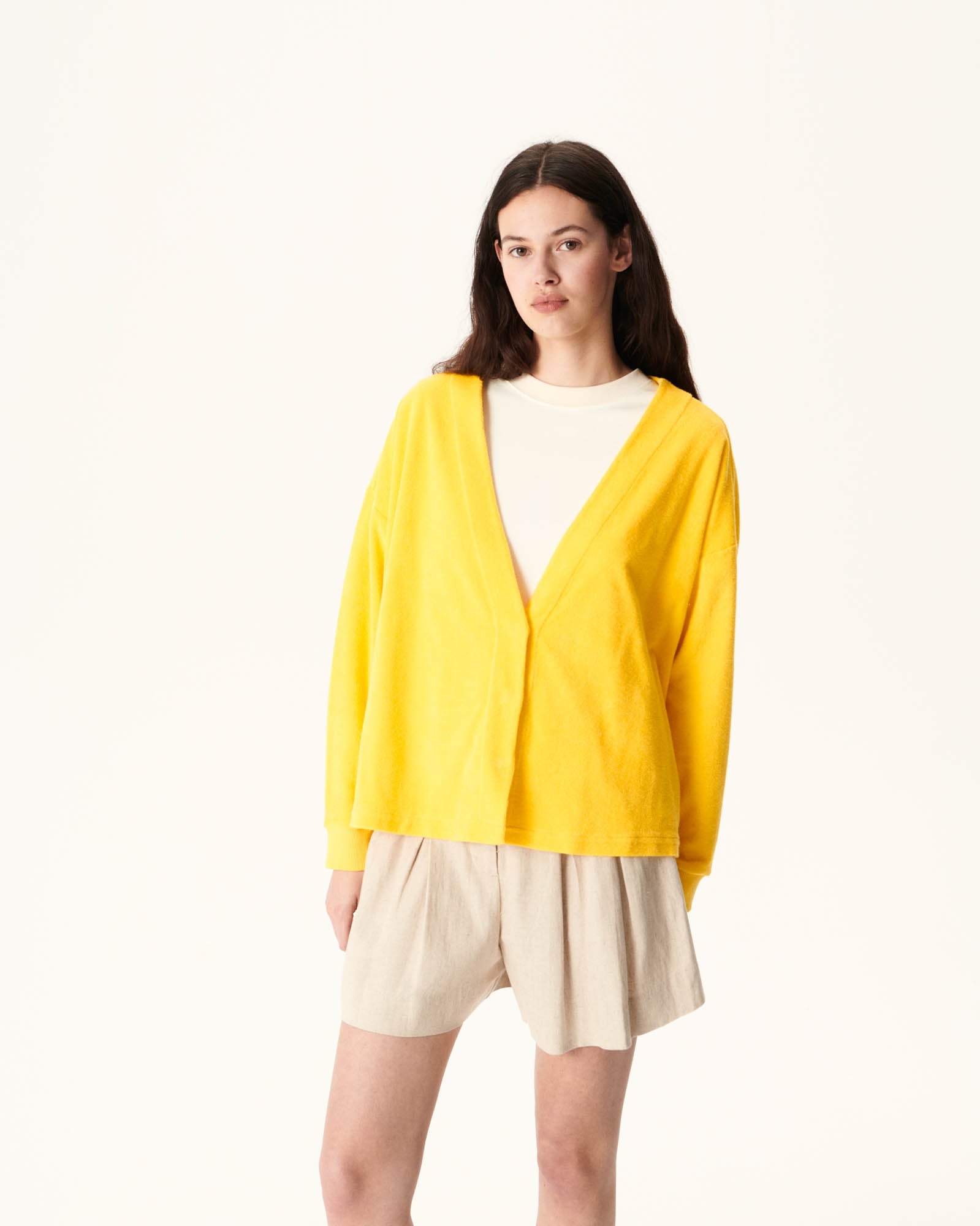 Cardigan éponge à manches longues Citron Pamplona