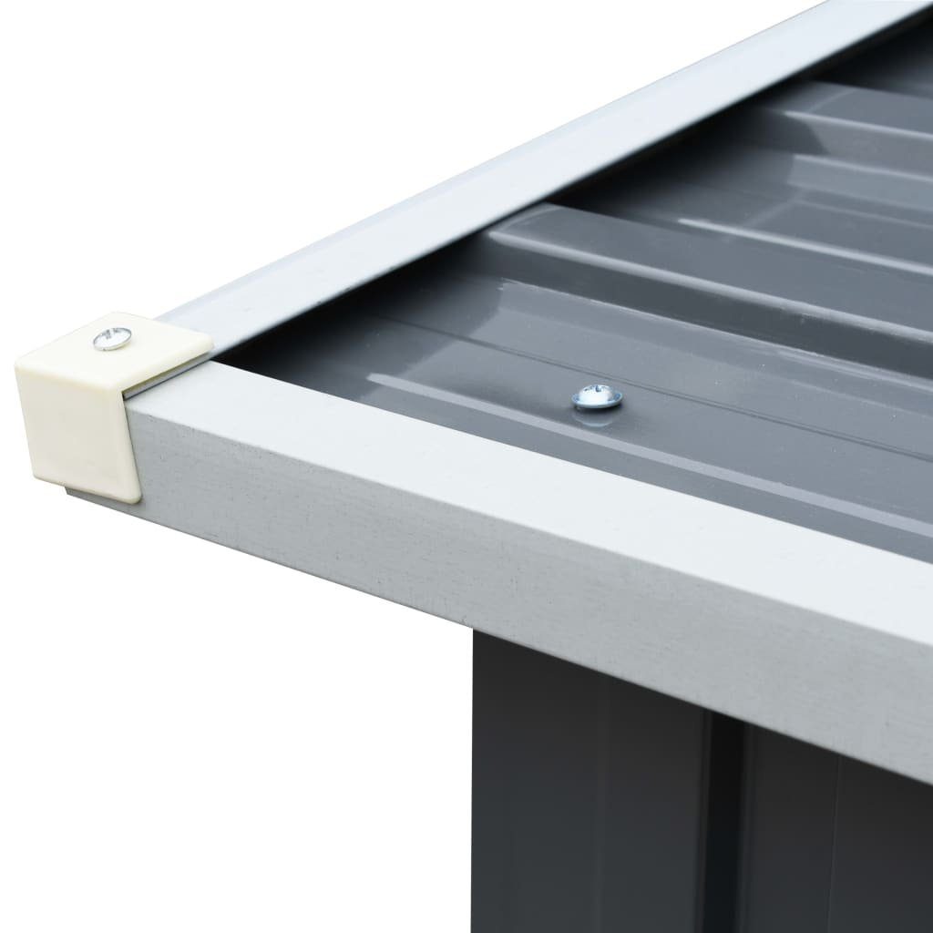 vidaXL Kaminholzregal Brennholzlager aus verzinktem Stahl 330 x 92 x 153 cm Grau, BxTxH:330x92x92 cm