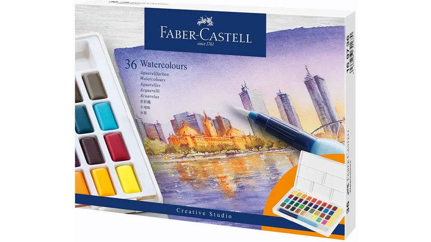 FABER-CASTELL Aquarellfarben in Näpfchen 36er Etui