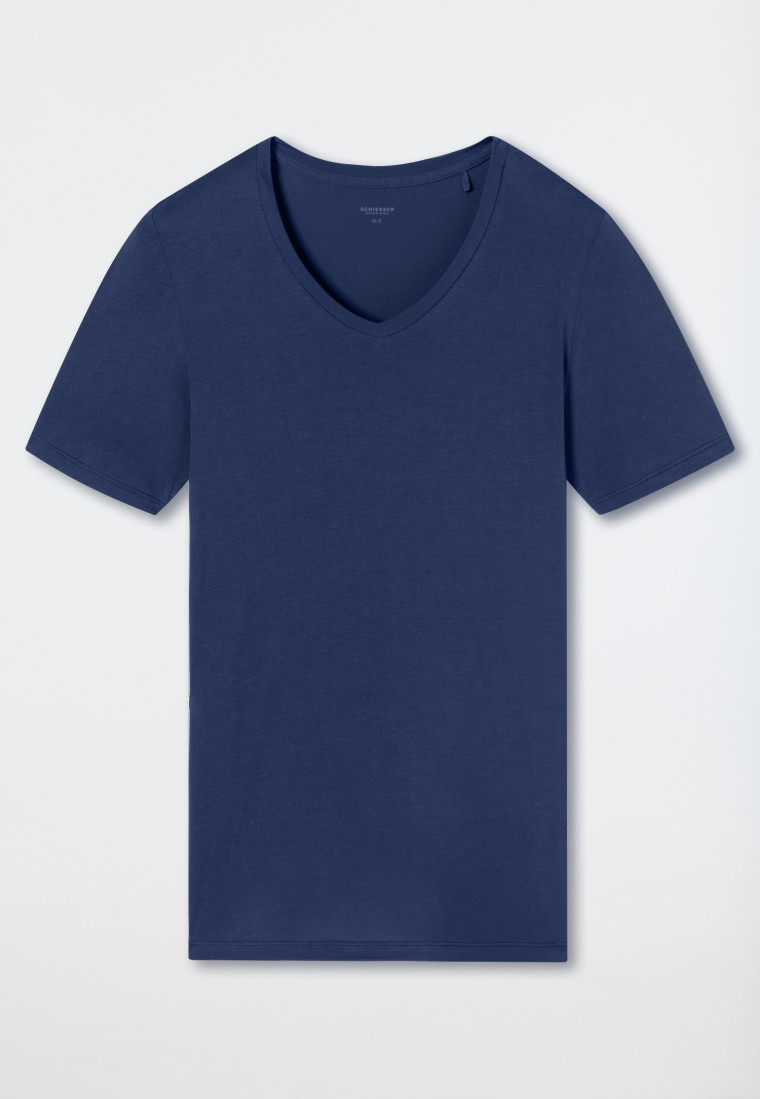 Shirt kurzarm V-Ausschnitt admiral - Premium Modal