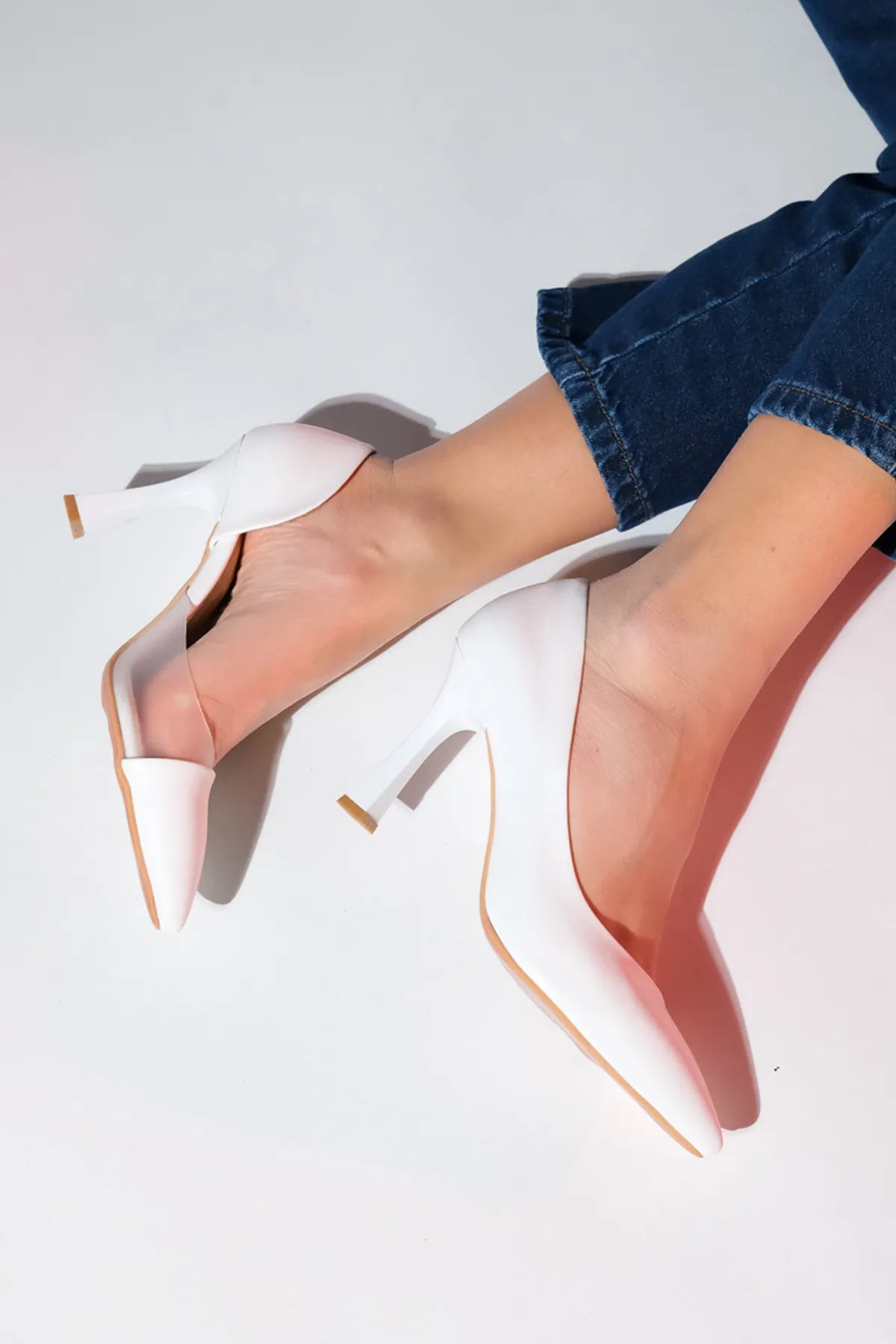 LuviShoes  653 Damenschuhe mit weißem Hautabsatz