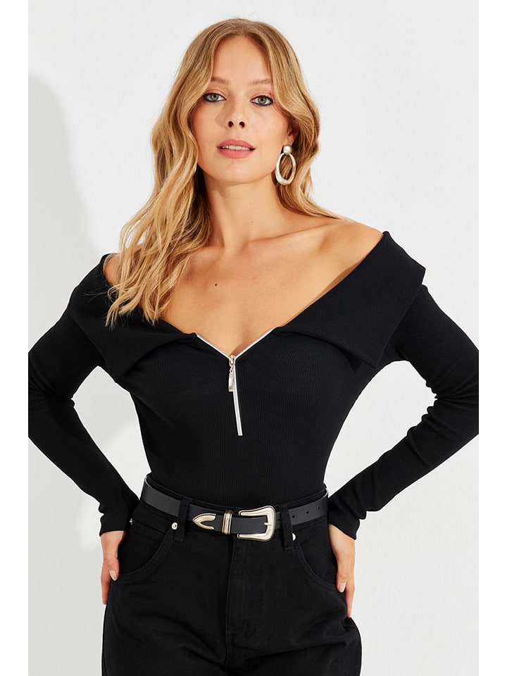 Milan Kiss Bluse in Schwarz günstig kaufen