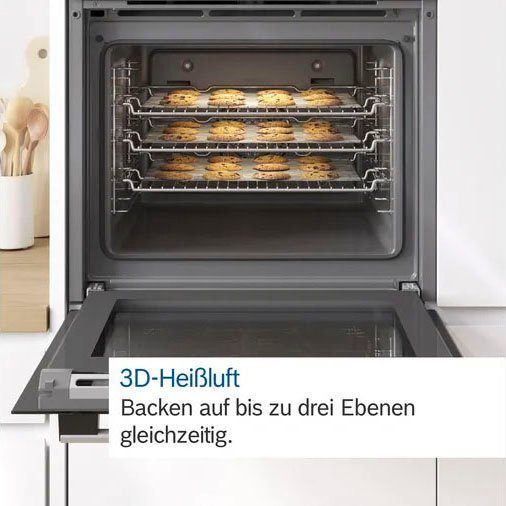 BOSCH Elektro-Herd-Set HND411LS66, mit Backwagen