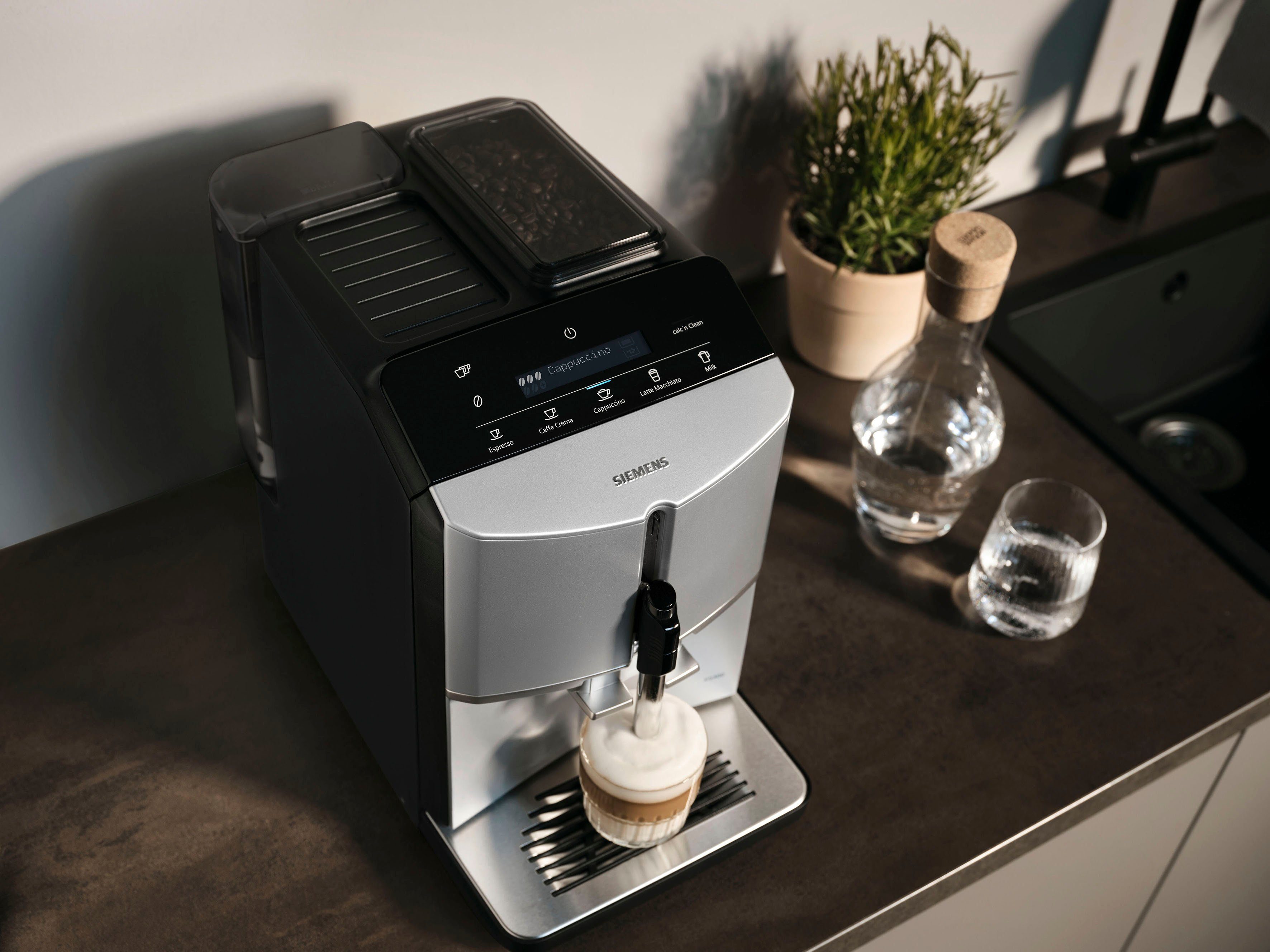 SIEMENS Kaffeevollautomat TF303E01, Daylight silver