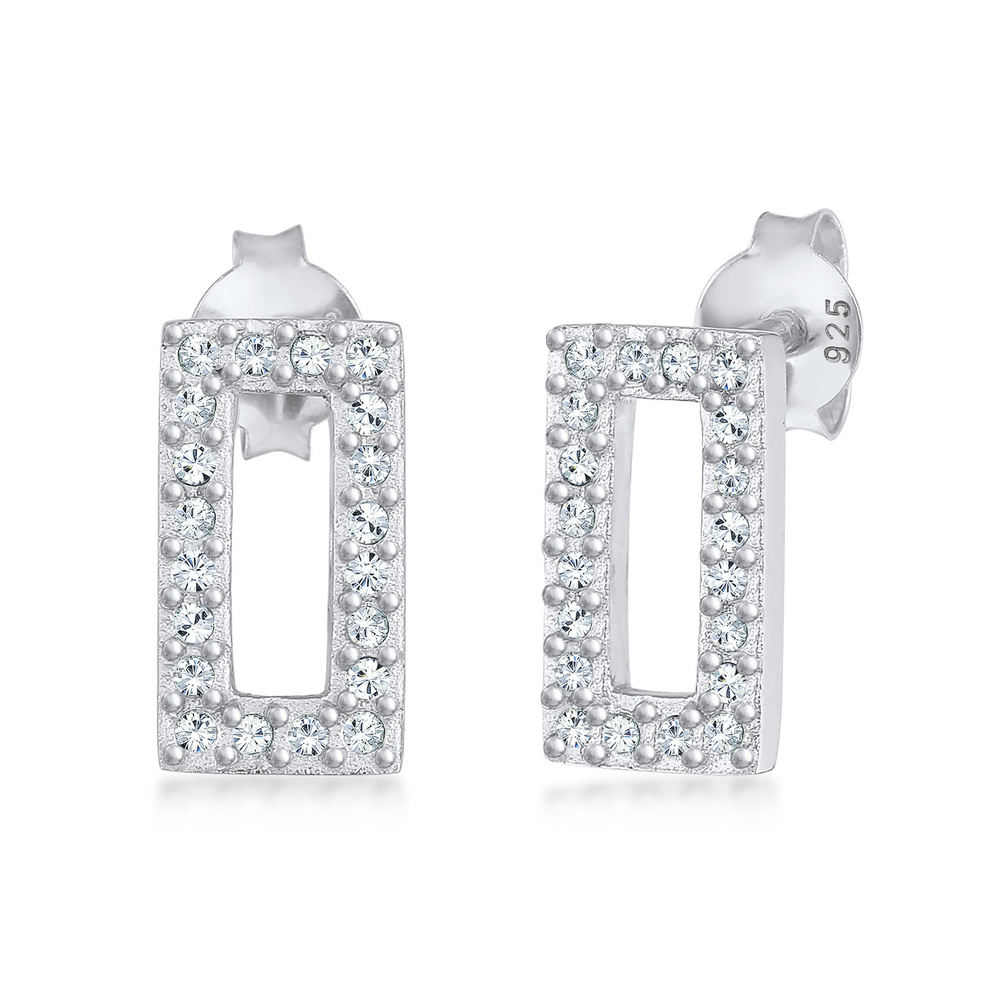 Elli Elli Boucles d'Oreilles Femmes Boucles d'oreilles Géo avec cristaux en argent ste Boucles d'oreilles