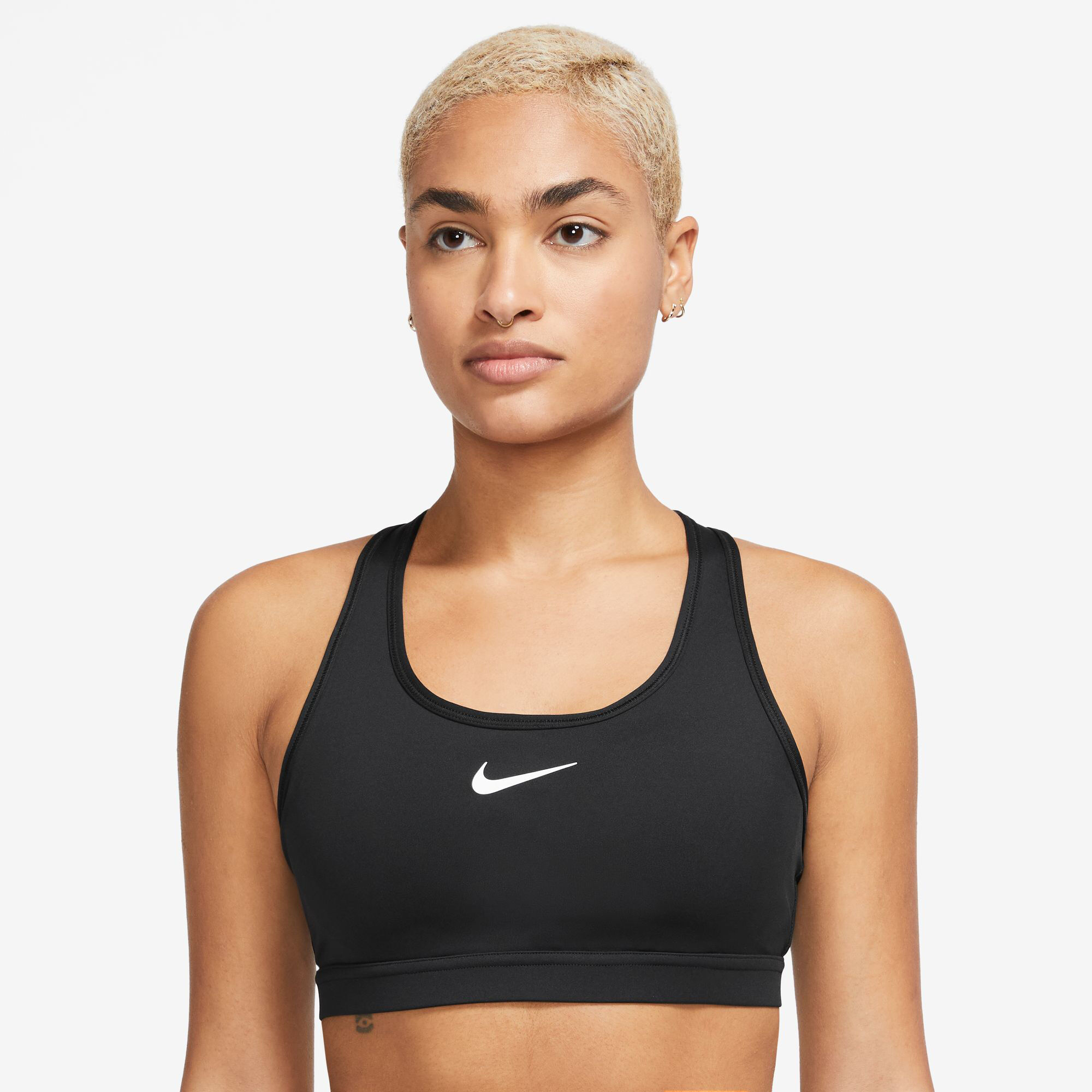 Swoosh Medium Sport-BH Damen - Schwarz