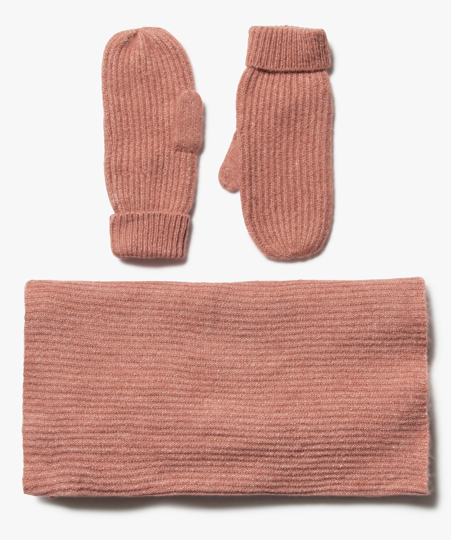 Ensemble femme 2 pièces : écharpe et moufles | GEMO