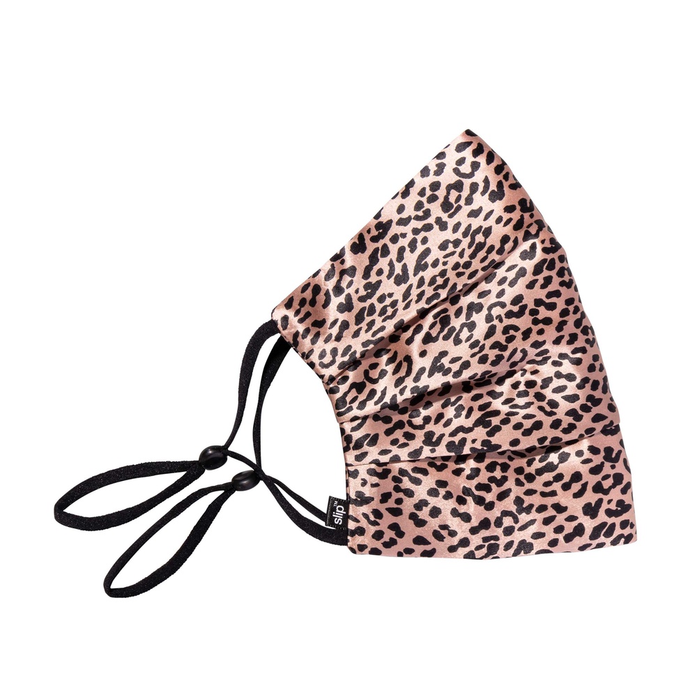 slip protection faciale pure soie slip - léopard rose protections faciales