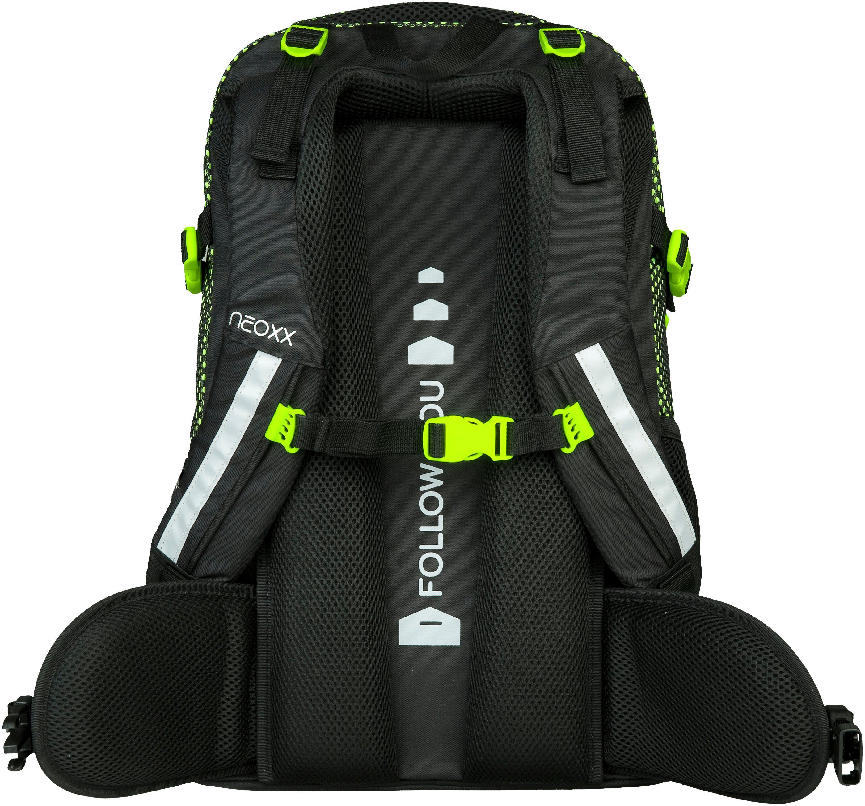 neoxx Schulrucksack Active, All about Neon, aus recycelten PET-Flaschen