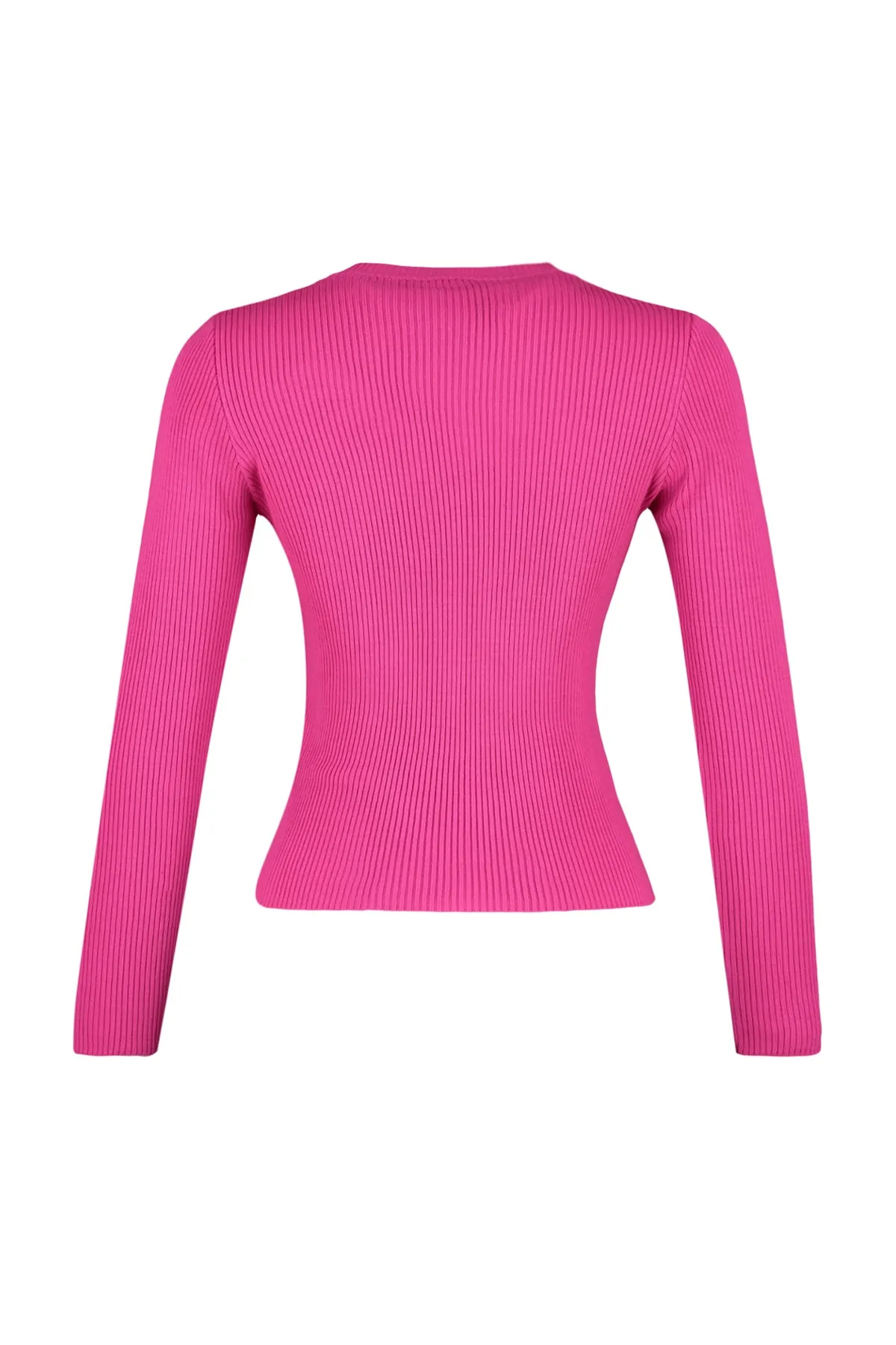 Trendyol Collection  Fuchsia Basic Strickpullover mit Kordelzug TWOAW22KZ1708