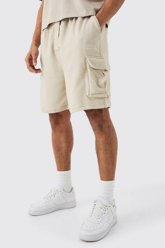 Oversize Man Jersey-Shorts mit Cargo-Tasche