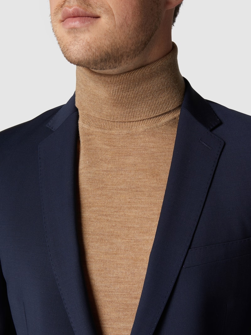 Slim Fit 2-Knopf-Sakko mit fallendem Revers 'Flex Cross' in marineblau