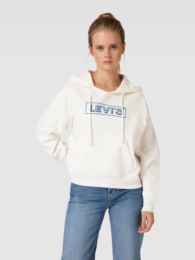 Hoodie mit überschnittenen Schultern Modell 'AUTHENTIC' in ecru