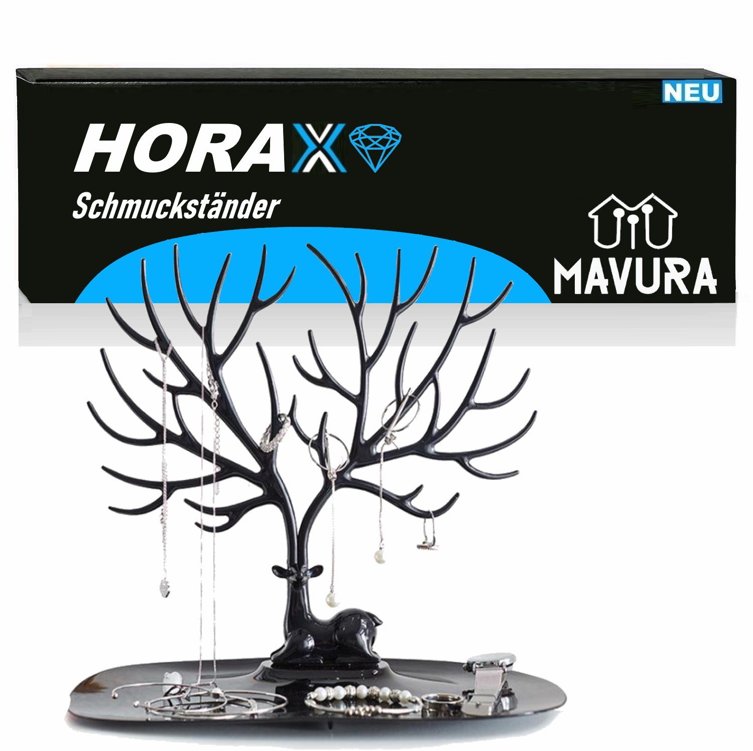 MAVURA Schmuckständer HORAX Schmuckständer Schmuckhalter Kettenständer Hirsch, Geweih Baum Schmuckbaum