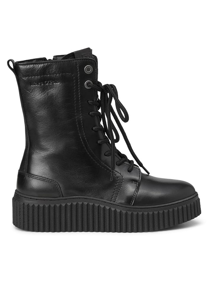 Marc O'Polo Shoes Leder-Boots in Schwarz günstig kaufen