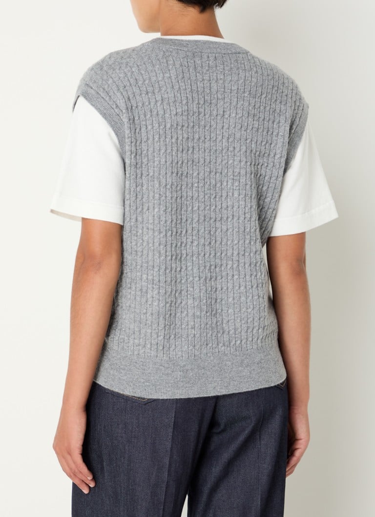 Sandro Cable knit top in cashmere wool blend
