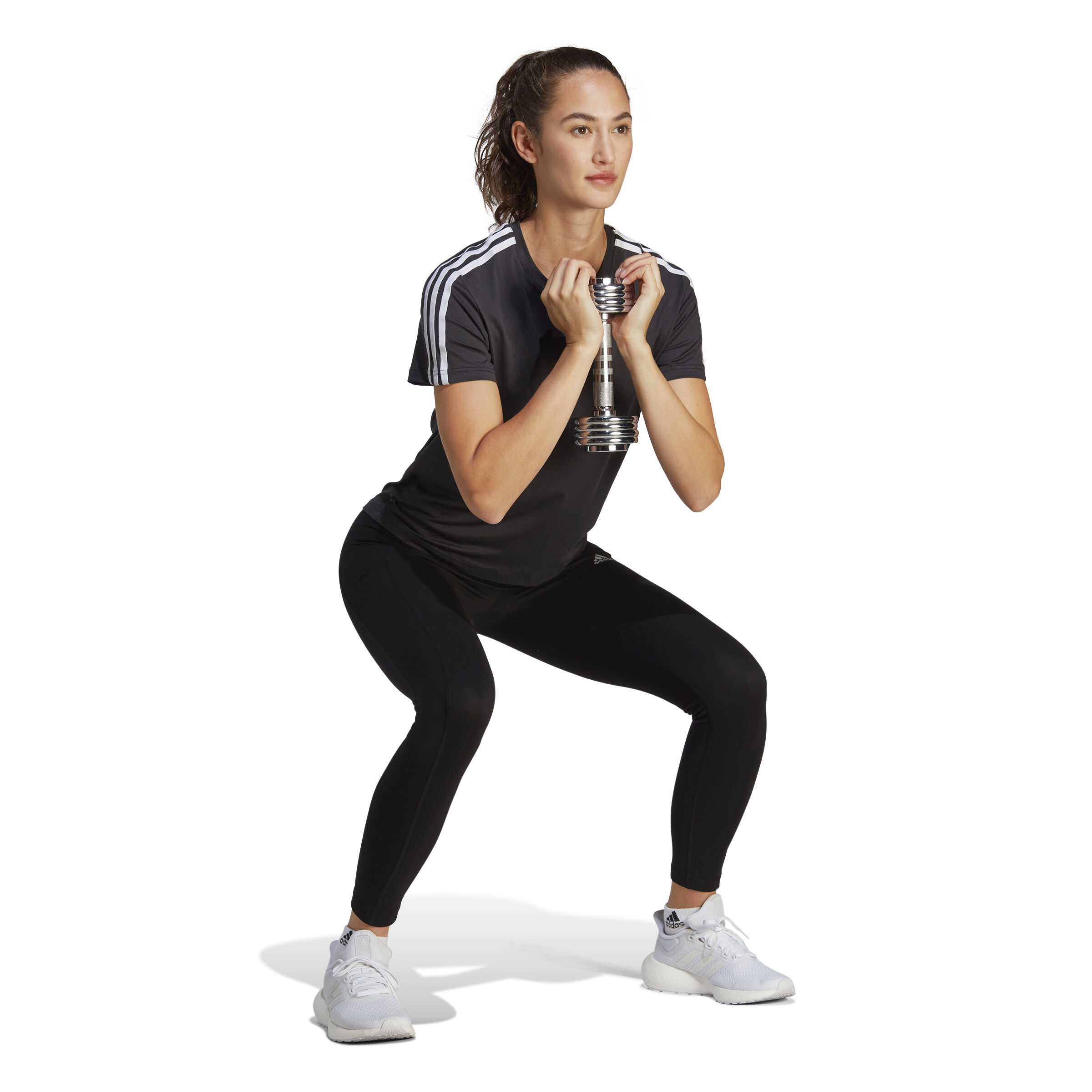 Training Essential 3Stripes T-Shirt Damen - Schwarz, Weiß