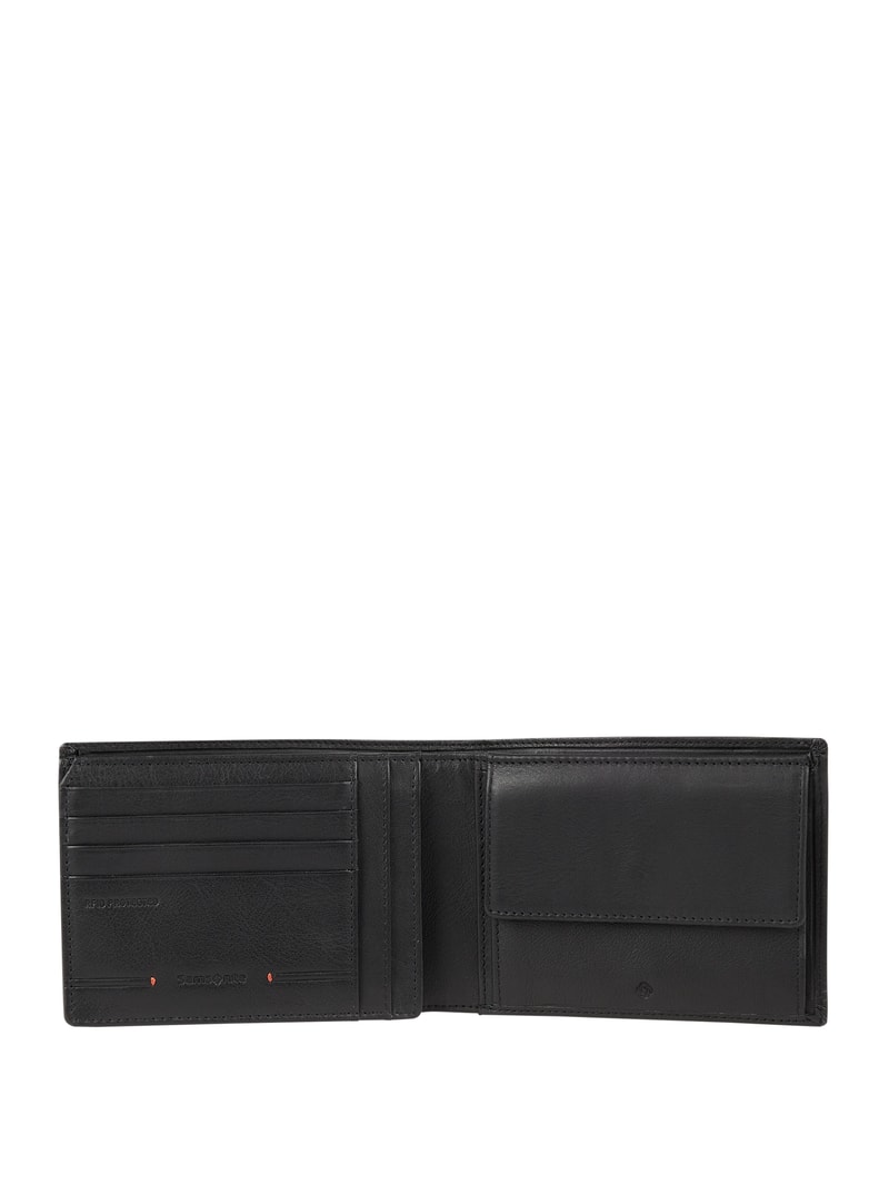 Portemonnaie aus Leder Modell 'Simpla' - RFID-blocking in schwarz