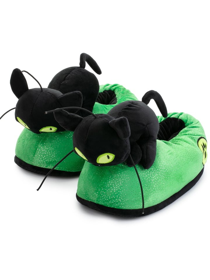 Corimori Hausschuhe Miraculous Ladybug Erwachsene Onesizes 35-44 in Grün günstig kaufen 34-44
