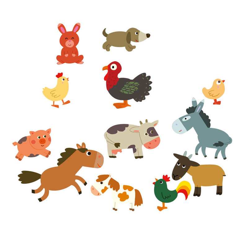 80 gommettes les animaux de la ferme - Lito