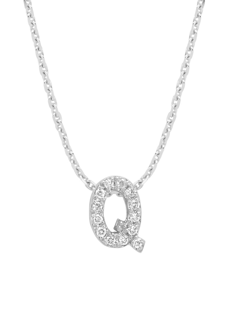 Balto aukso pakabukas „Diamond Point“, Q, 0,05 ct deimantas, abėcėlė