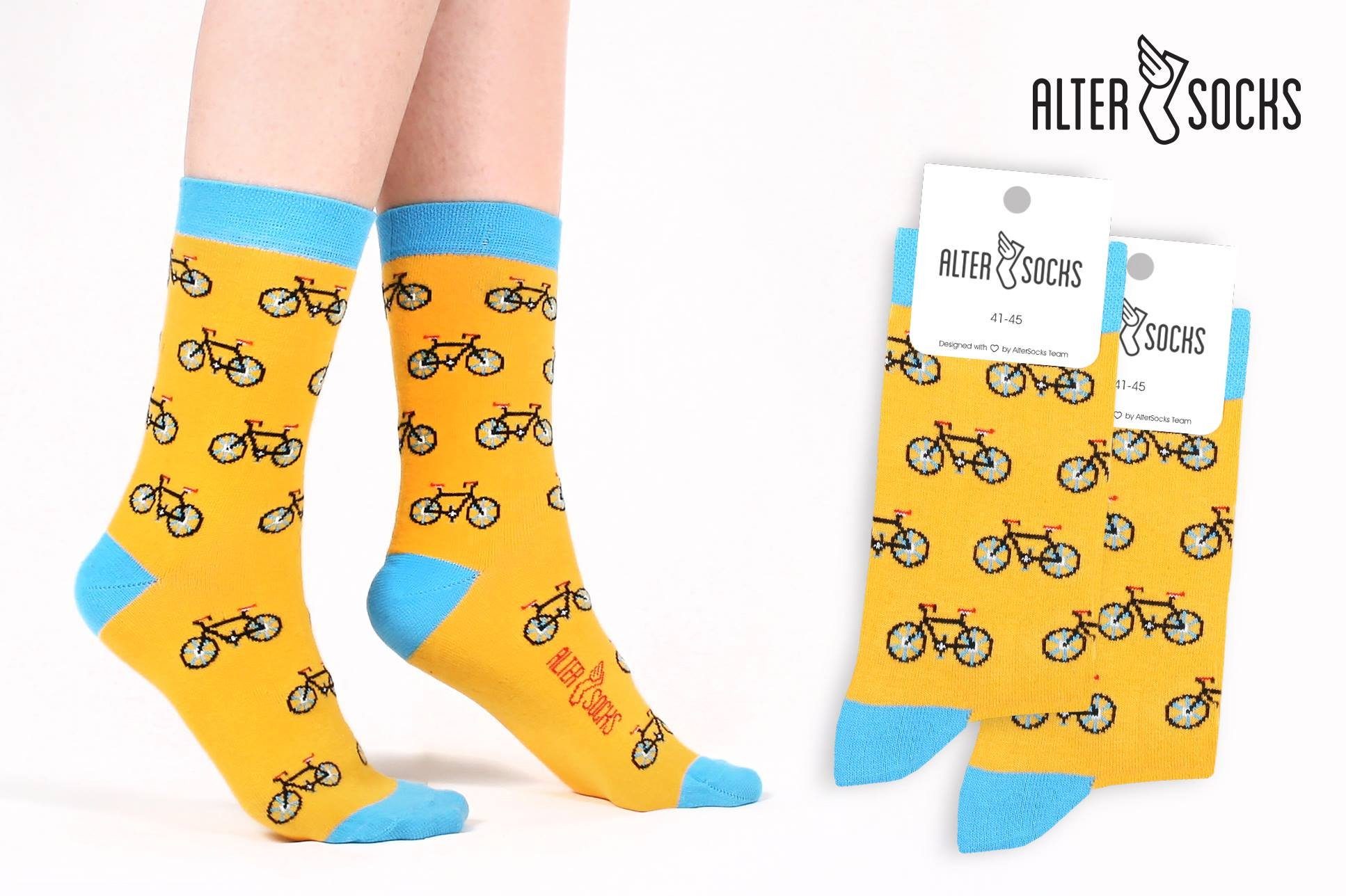 AlterSocks Freizeitsocken Lustige Socken Fahrrad Socken Damen & Herren Unisex Größe 36 – 45