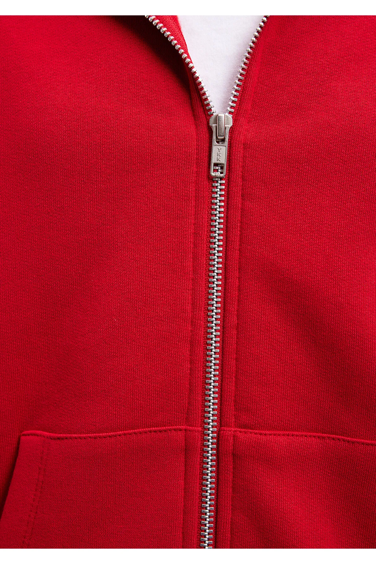 Mavi  Rotes Basic-Sweatshirt mit Kapuze und Reißverschluss 1611775-82054