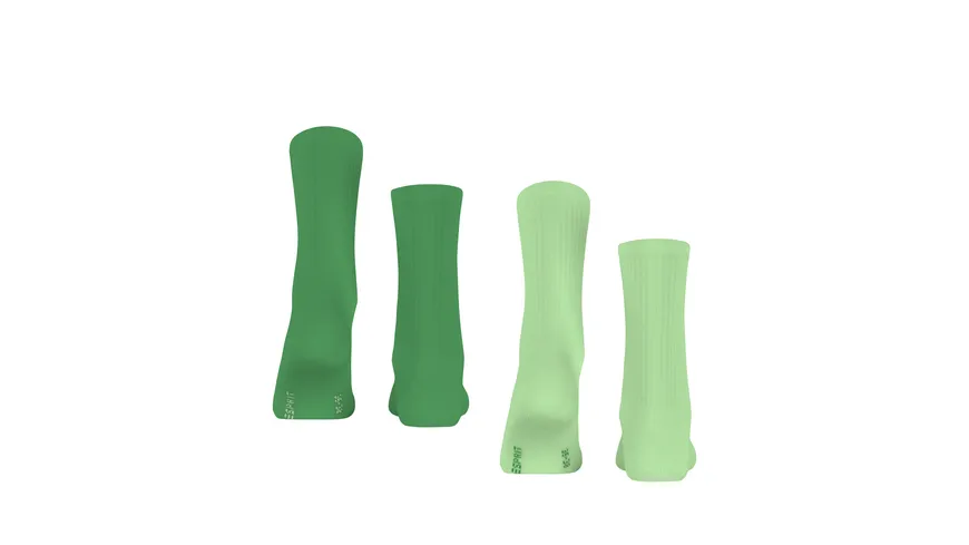 ESPRIT Damen Socken Basic Tennis 2er Pack grün