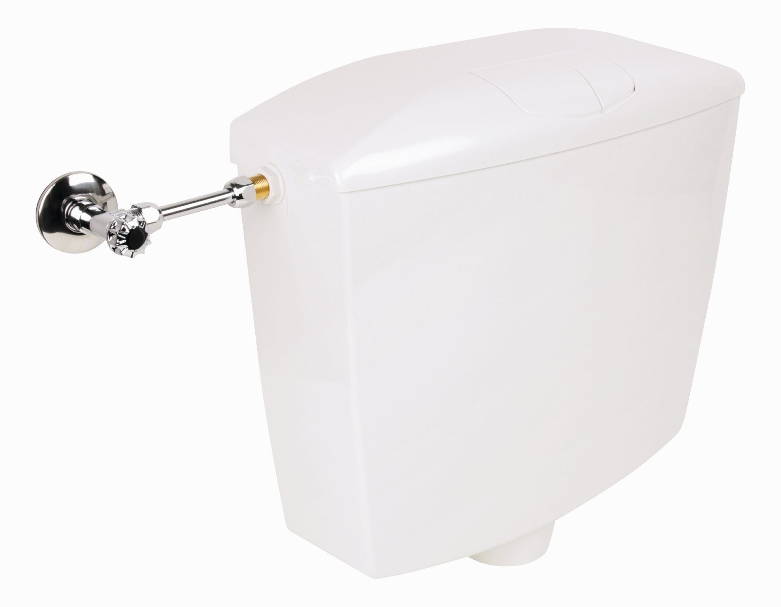 SANITOP WINGENROTH Spülkasten Karat, 9 l, Komplett-Set, Anschluss links oder rechts, Anschlussset hinten separat, Aufputzspülkasten, Weiß, Zwei-Mengen-Technik, Sparspülung, 210492