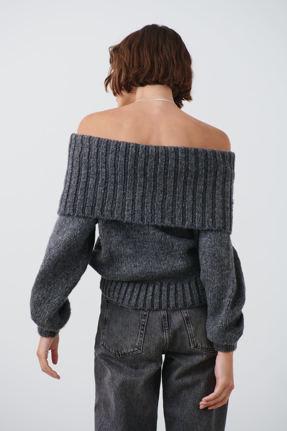 Off shoulder knit sweater