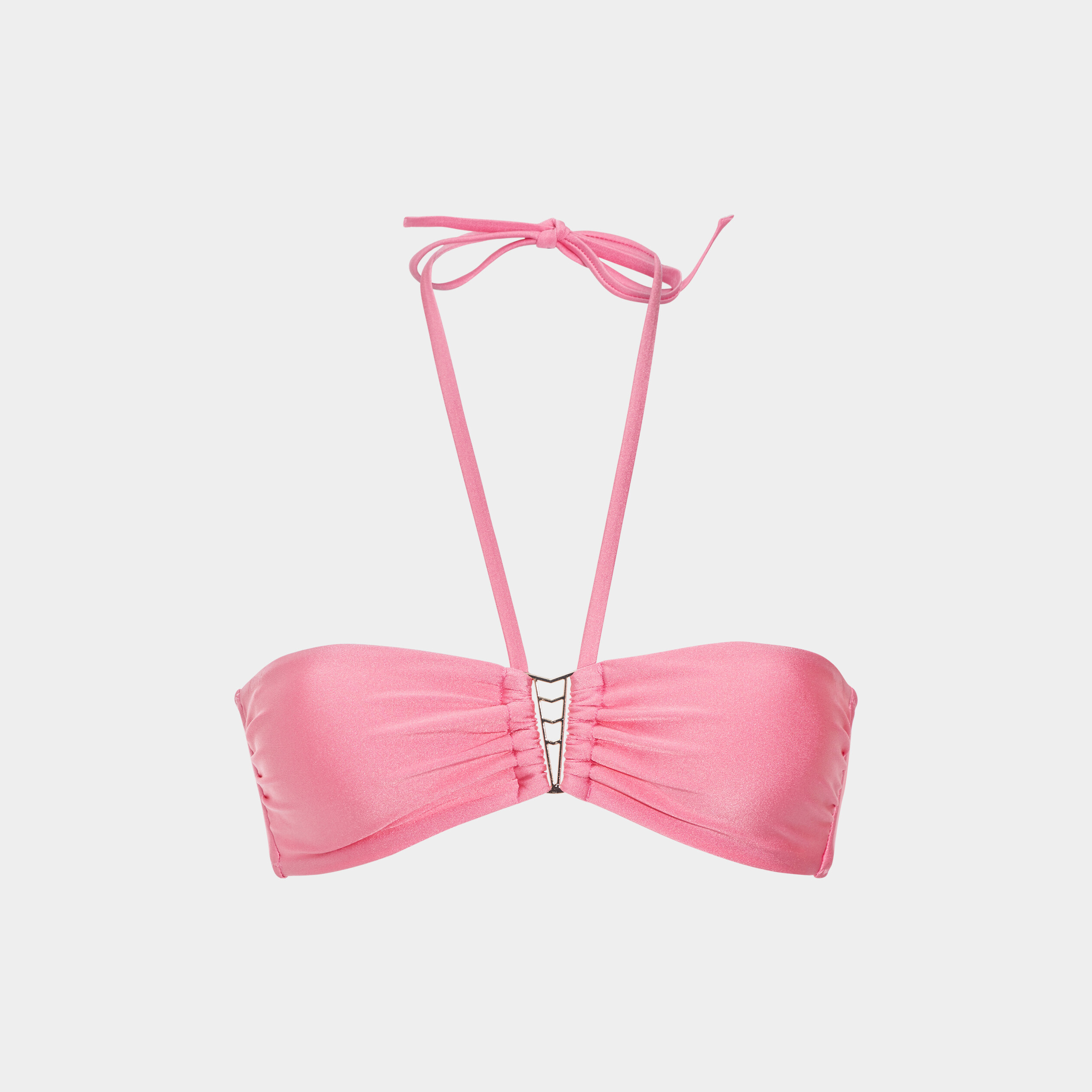 Haut de maillot de bain bandeau rose vif femme | La Halle