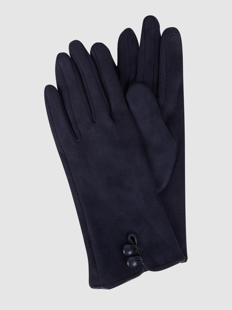 Touchscreen-Handschuhe in Veloursleder-Optik in marineblau