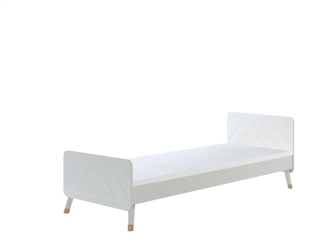 VIPACK BILLY Einzelbett 90 x 200 cm, mit Lattenrost, Ausführung lackiert Satin Weiß