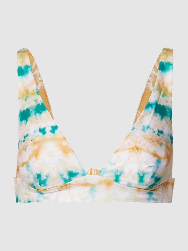 Bikini-Oberteil im Batik-Look in helltürkis