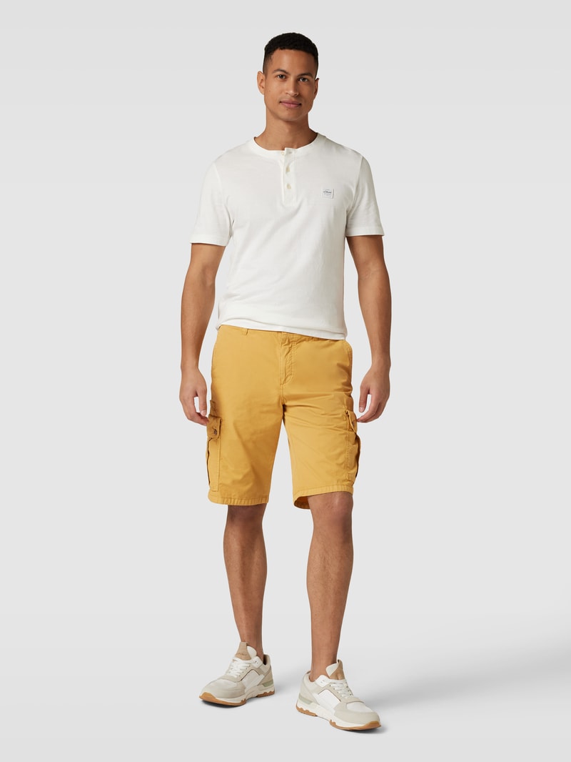 Bermudas aus Baumwolle mit Eingrifftaschen in camel