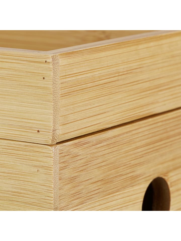relaxdays Kabelbox in natur - (B)25,5x (H)14 x (T)14 cm günstig kaufen onesize