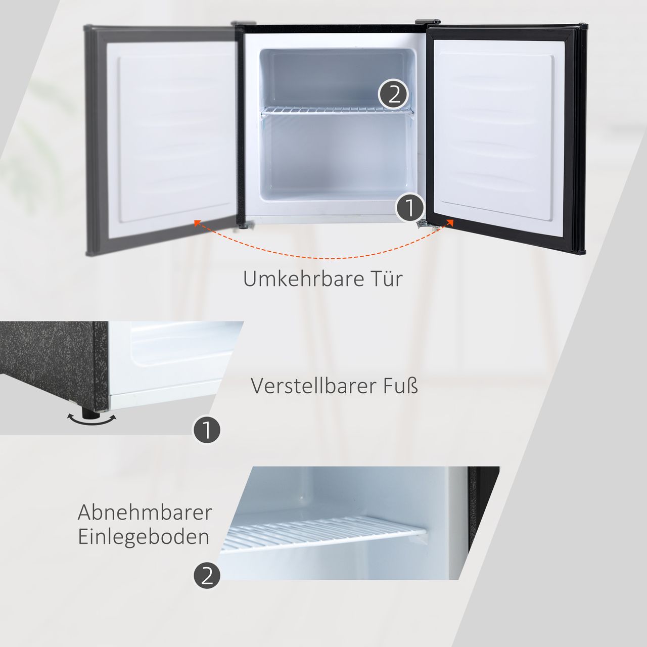 HOMCOM Mini-Gefrierschrank 35 L Gefrierbox 5-stufige Temperaturregelung