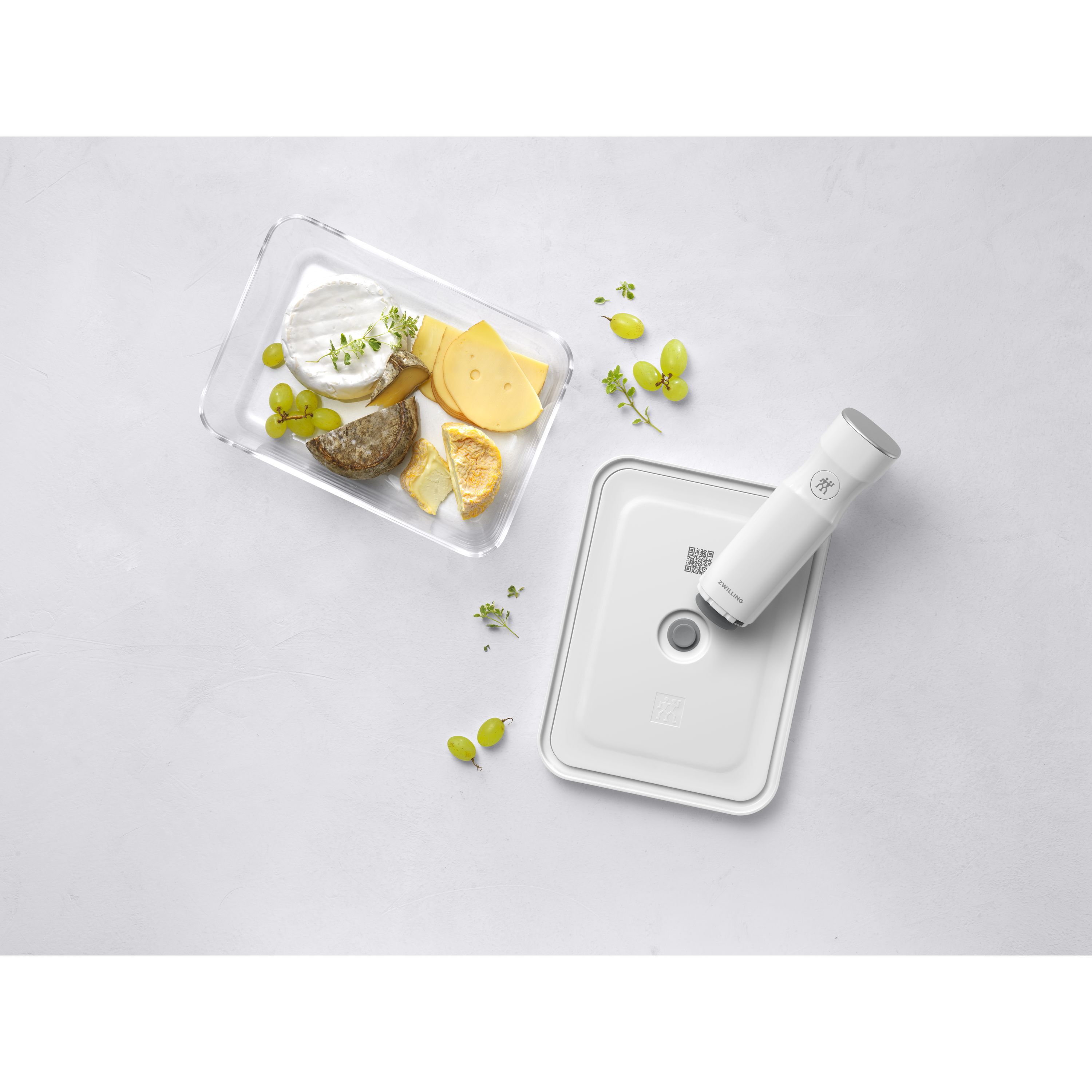 Vakuum Kühlschrankbox, Glas, Grau