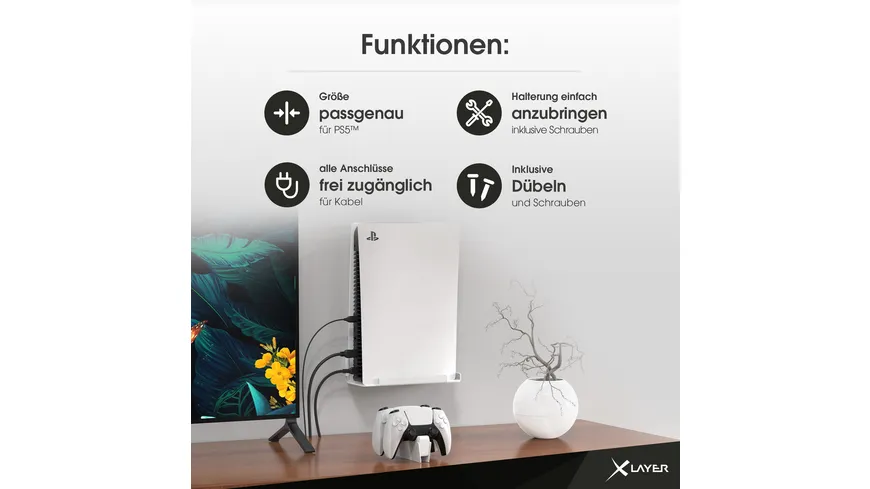 PS5 Wandhalterung XLAYER weiß