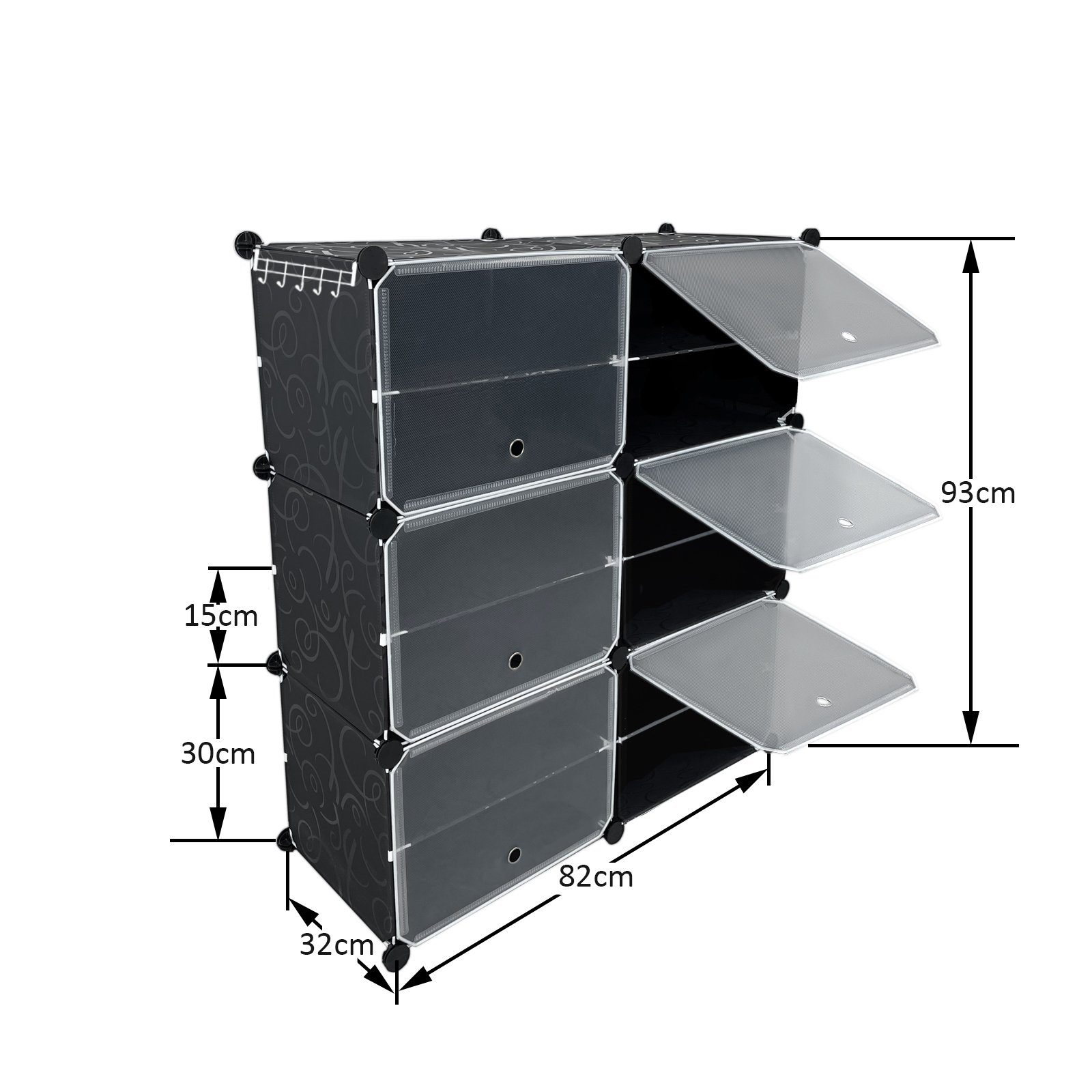 AUFUN Schuhregal stapelbaren Schuhboxen Schuhschrank, für Schuhablage