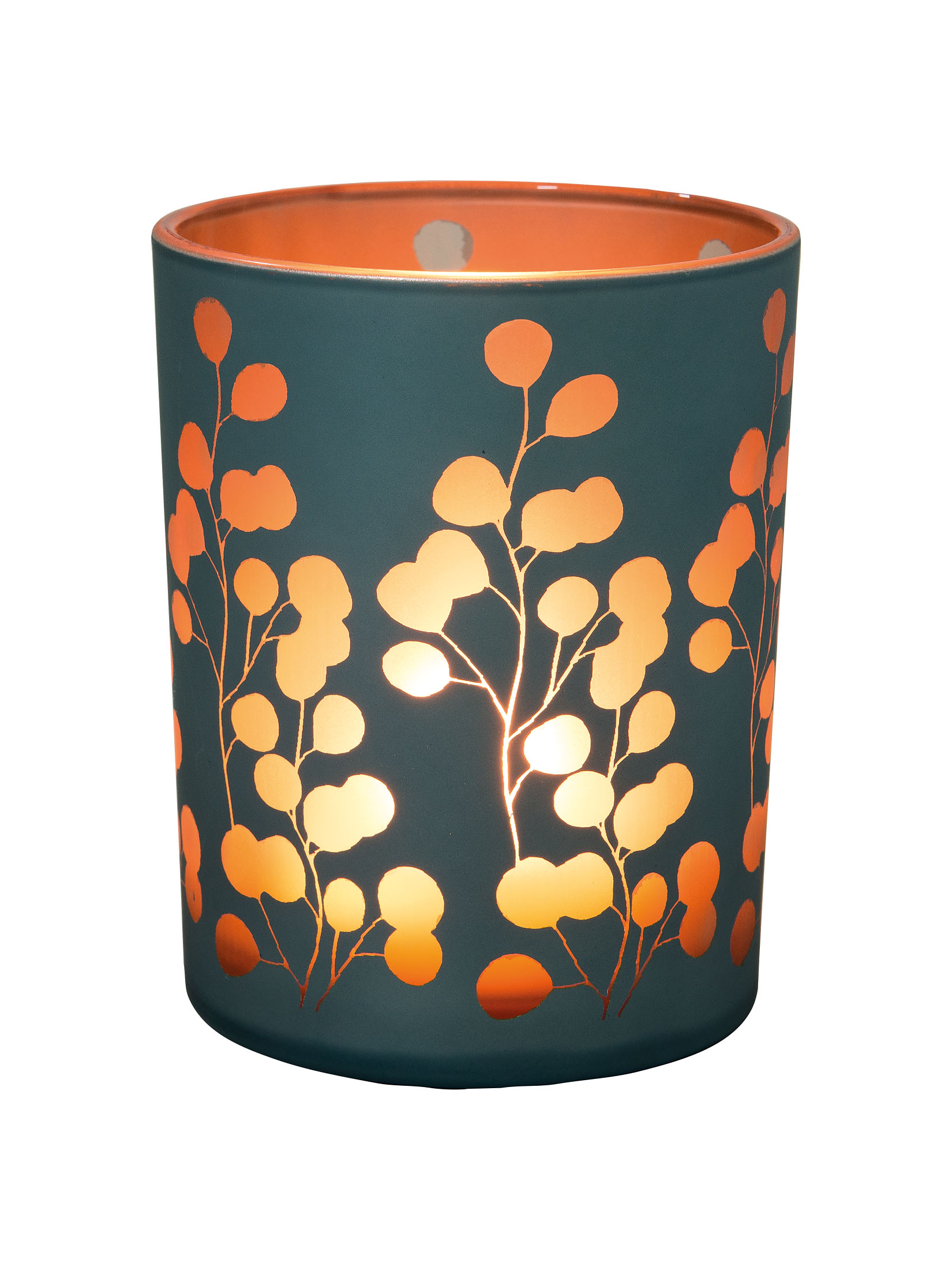 Lunaria Windlicht, Grau/Gold
