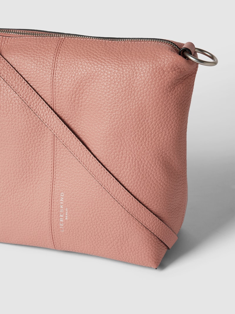 Hobo Bag aus Leder mit Label-Detail Modell 'AISSA' in rosé