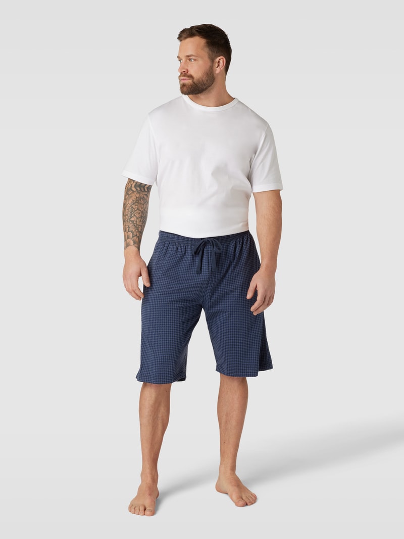 PLUS SIZE Pyjama-Shorts mit Karomuster in blau